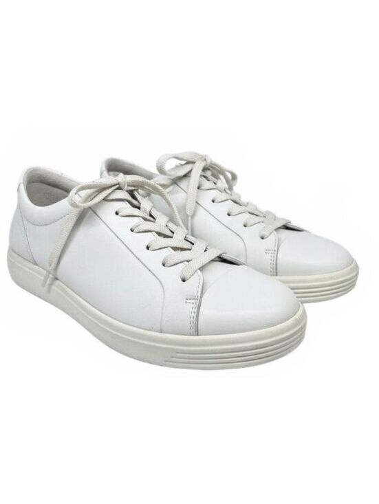 Ecco Shoes - Ecco Women's White Leather Casual Sneakers -Minimalist -Size Approx. 8.5 (39EU)